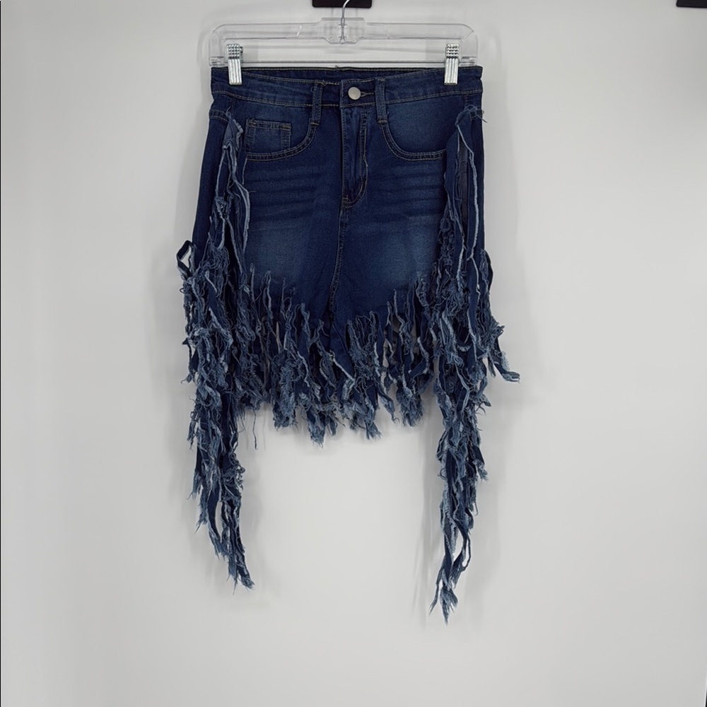 Women’s Western Cowgirl Jean Shorts Size Large L Classic Blue Denim Cutoffs